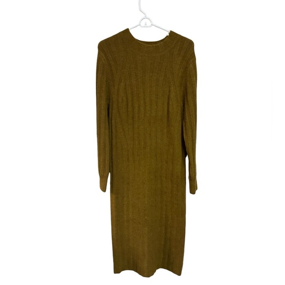 Women's Long Sleeve Ribbed Knit Sweater Dress - Picture 2 of 5